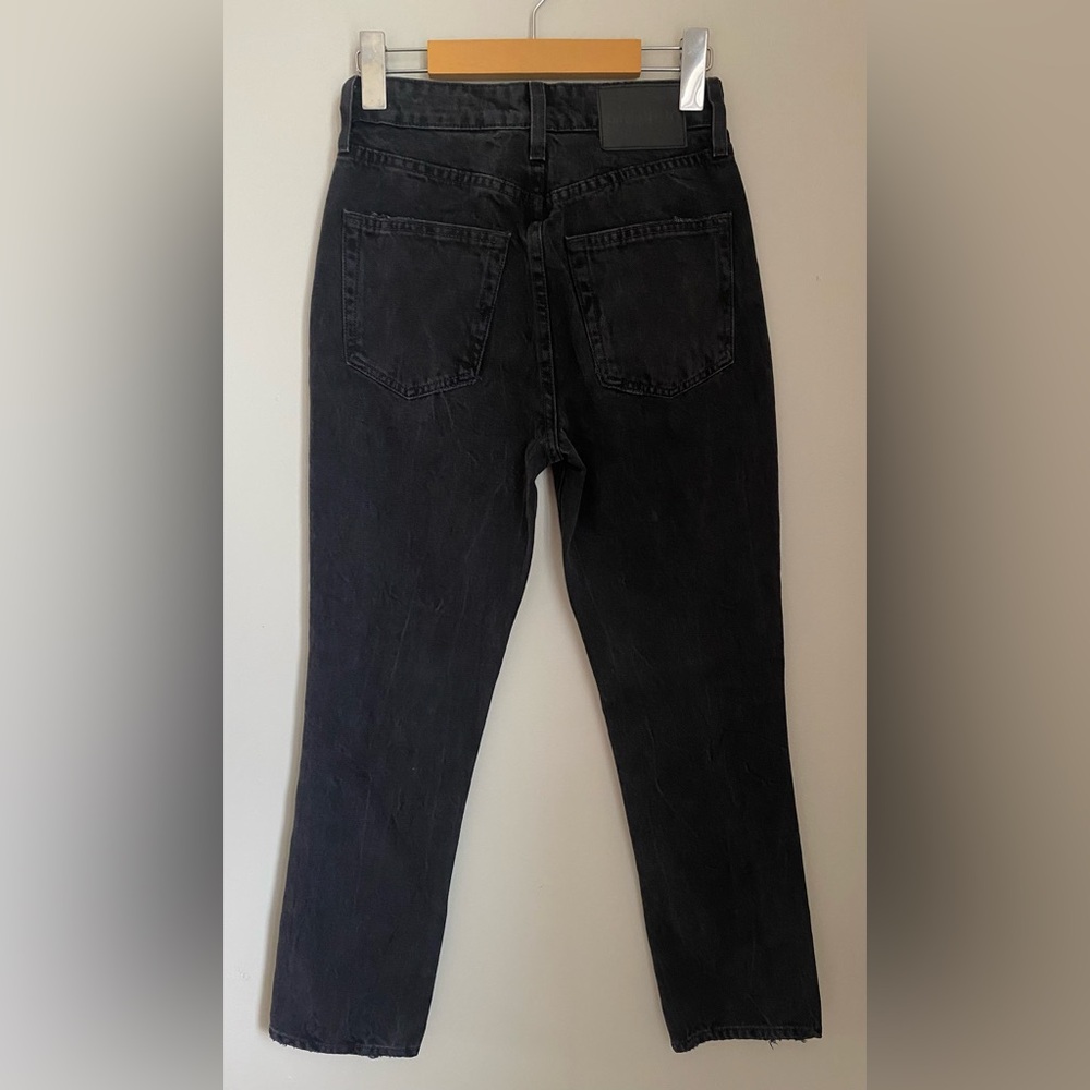 GRLFRND Women's Black Karolina Cropped High-rise Straight-leg Jeans Size 23 - Picture 8 of 15